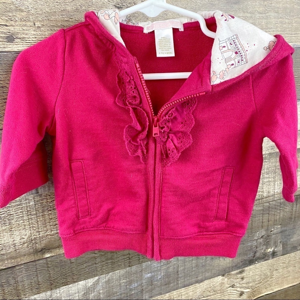 Janie and Jack Zip Up‎ Paris Graphic Sweatshirt